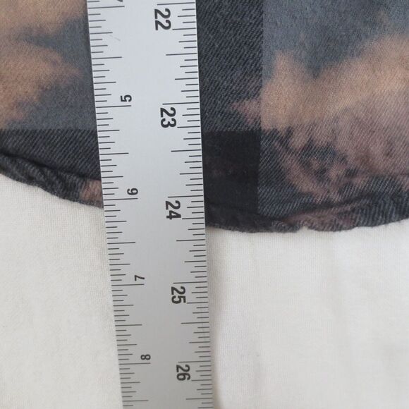 Star Wars Mandalorian Shirt Womens‎ S Black Gray Tie Dye Flannel Grogu Baby Yoda - Picture 8 of 9